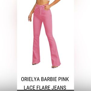 Pink bell bottom jeans size M